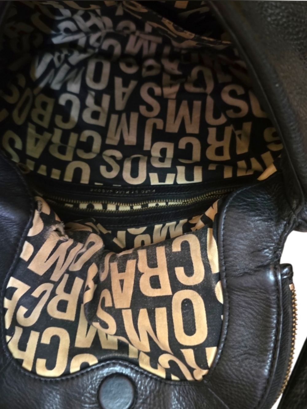 Marc by Marc Jacobs Black Leather Shoulder Bag Slouchy Crossbody Hobo Purse - Picture 4 of 11
